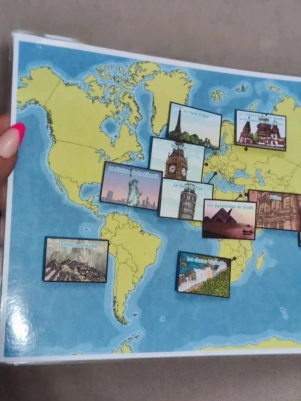 Wereldkaart en zijn monumenten met klittenband – photo 6